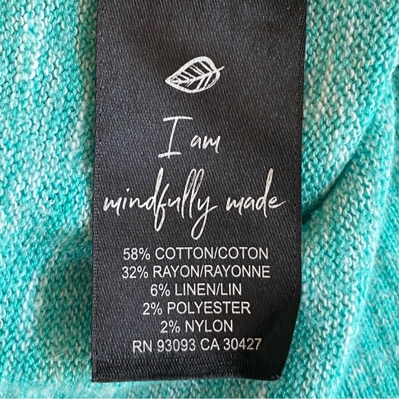 Women's Nic + Zoe Abstract Floral Linen Blend Sweater Travel Resort Size XL - Picture 6 of 8